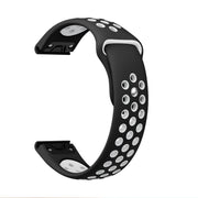For Garmin Instinct 2 22mm Sports Breathable Silicone Watch Band(Black+White)