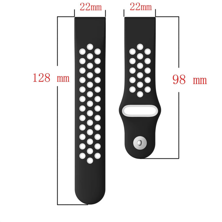 For Garmin Forerunner 935 22mm Sports Breathable Silicone Watch Band(White+Black)