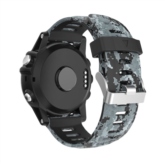 For Garmin Descent MK 2i 26mm Camouflage Printed Silicone Watch Band(Black+Digital  Camouflage)