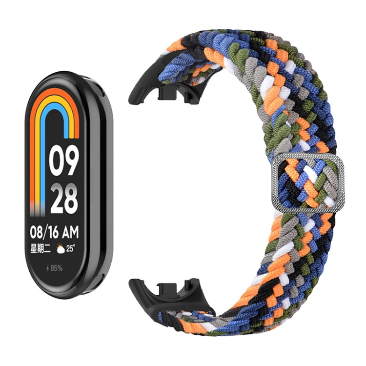 For Xiaomi Mi Band 8 ENKAY Hat-Prince 2 in 1 Set Full Coverage Screen Protector + Elastic Braided Nylon Watch Band(Blue)