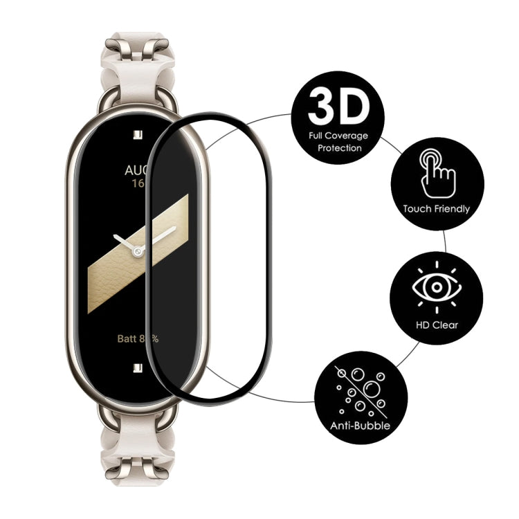 For Xiaomi Mi Band 8 ENKAY Hat-Prince 2 in 1 Set Full Coverage Screen Protector + Elastic Braided Nylon Watch Band(Black)