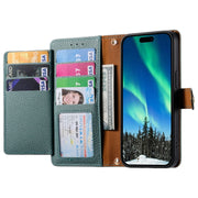 For iPhone 14 Love Zipper Lanyard Leather Phone Case(Green)