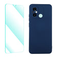 For Xiaomi Poco C55 / Redmi 12C ENKAY Liquid Silicone Phone Case with Tempered Film(Dark Blue) - free shipping - PMC TechLife - Order now!