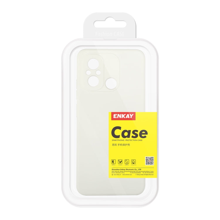 For Xiaomi Poco C55 / Redmi 12C ENKAY Liquid Silicone Phone Case with Tempered Film(Dark Blue)