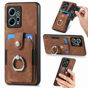 For Redmi Note 12 4G Retro Skin-feel Ring Card Wallet Phone Case(Brown)