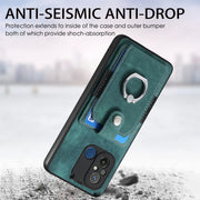 For Redmi 12C Retro Skin-feel Ring Card Wallet Phone Case(Brown)