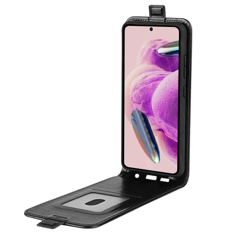 For Redmi Note 12S R64 Texture Single Vertical Flip Leather Phone Case(Black)