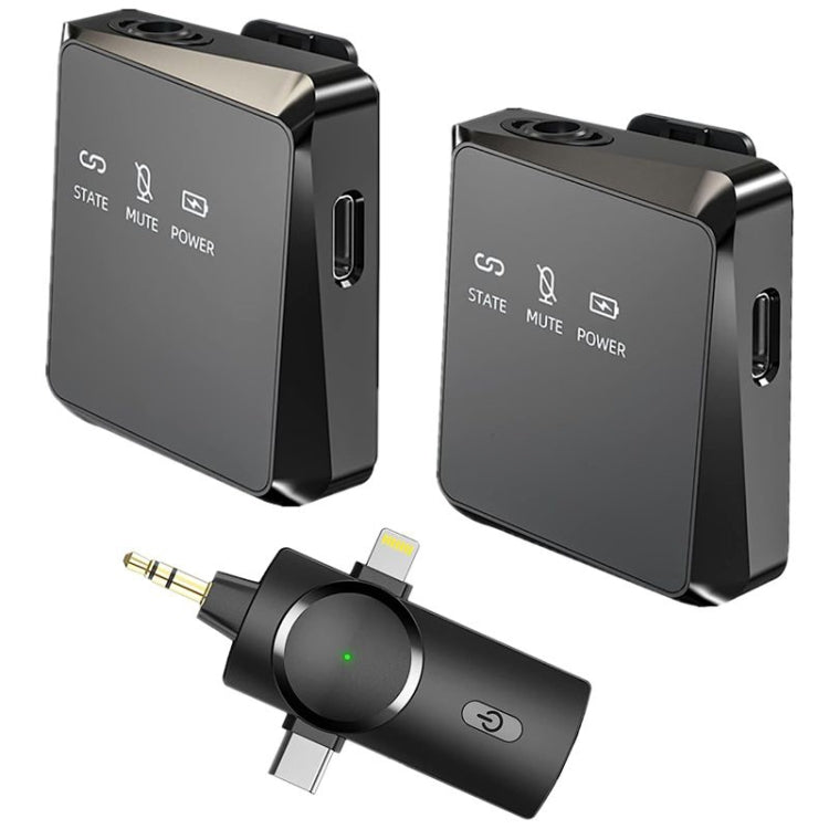 One by Two 3 in 1 Mini Wireless Lavalier Microphone for iPhone / iPad / Android / PC Camera