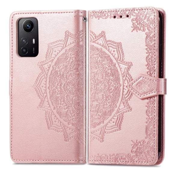 For Xiaomi Redmi Note 12S Mandala Flower Embossed Leather Phone Case(Rose Gold)