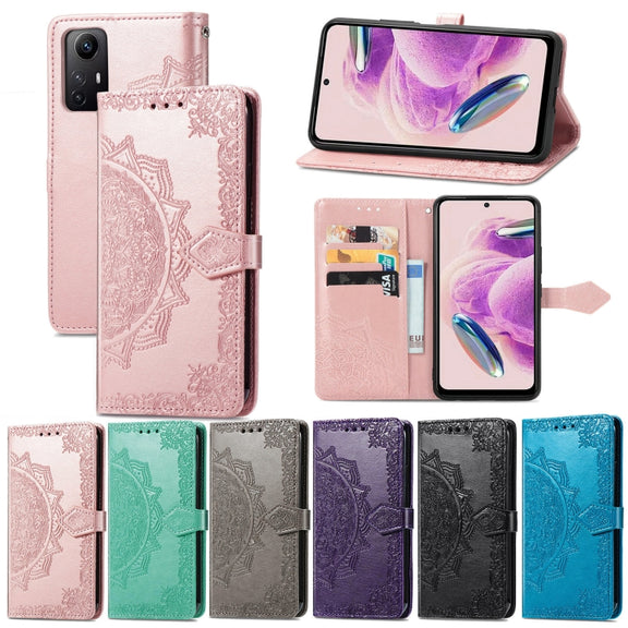 For Xiaomi Redmi Note 12S Mandala Flower Embossed Leather Phone Case(Rose Gold)