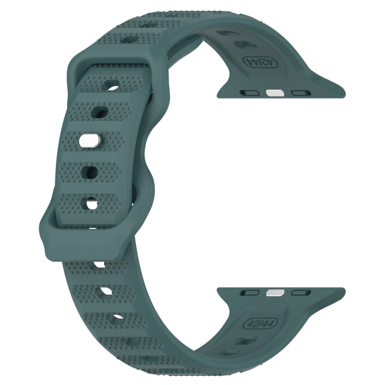 For Apple Watch 8 41mm Reverse Buckle Dot Texture Silicone Watch Band(Olive Green)