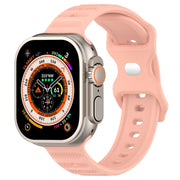 For Apple Watch 7 41mm Reverse Buckle Dot Texture Silicone Watch Band(Pink)