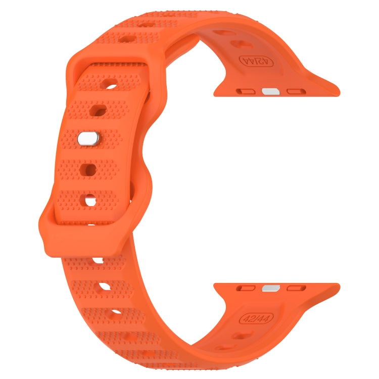 For Apple Watch 2 42mm Reverse Buckle Dot Texture Silicone Watch Band(Orange)