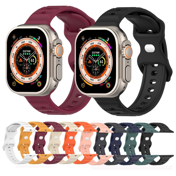For Apple Watch 6 40mm Reverse Buckle Dot Texture Silicone Watch Band(Orange)