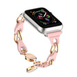 For Apple Watch 38mm Hollow Leather Chain Magnetic Buckle Watch Band(Pink) - Watch Bands by PMC TechLife | Online Shopping South Africa | PMC TechLife