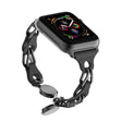 For Apple Watch 2 42mm Hollow Leather Chain Magnetic Buckle Watch Band(Black) - Watch Bands by PMC TechLife | Online Shopping South Africa | PMC TechLife