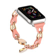 For Apple Watch 3 42mm Hollow Leather Chain Magnetic Buckle Watch Band(Red) - Watch Bands by PMC TechLife | Online Shopping South Africa | PMC TechLife