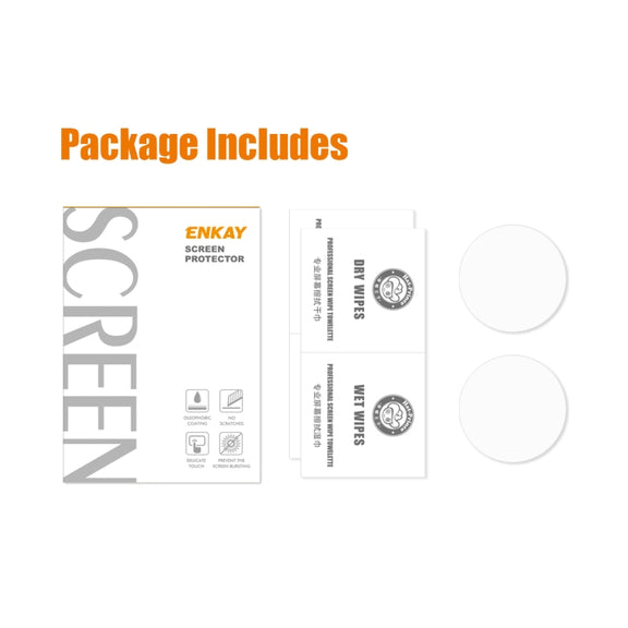 For Garmin Approach S70 2pcs ENKAY 0.2mm 9H Tempered Glass Screen Protector Watch Film
