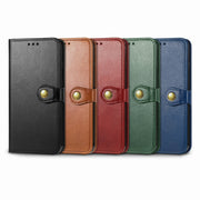 For  iPhone 15 Pro Max Retro Solid Color Buckle Leather Phone Case(Green)