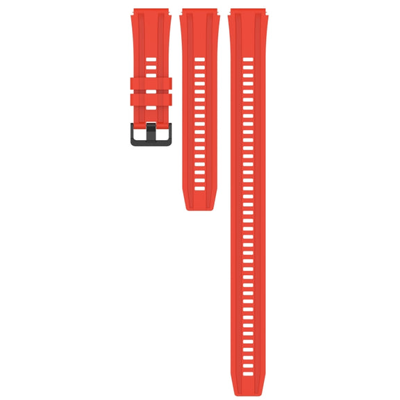 For Huawei Watch GT3 Pro 46mm Long & Short Sports Solid Color Silicone Watch Band Set(Red)