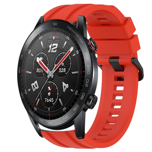 For Huawei Watch GT3 Pro 46mm Long & Short Sports Solid Color Silicone Watch Band Set(Red)