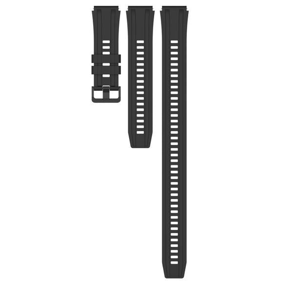 For Huawei Watch 3 Pro New Long & Short Sports Solid Color Silicone Watch Band Set(Black)