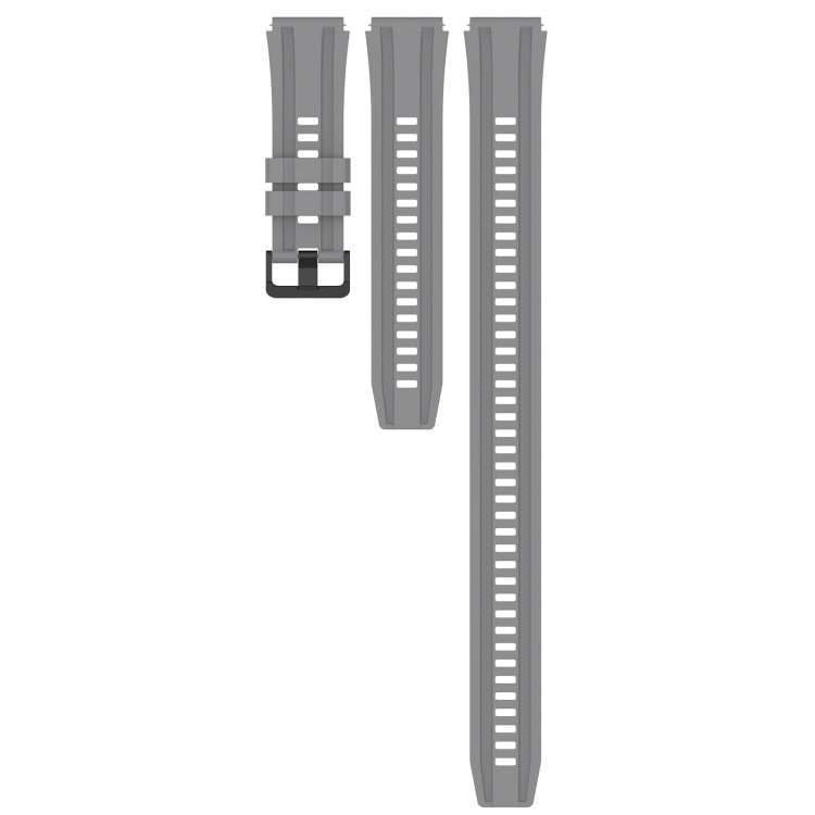For Huawei Watch 3 Pro New Long & Short Sports Solid Color Silicone Watch Band Set(Grey)