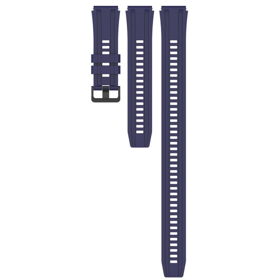 For Huawei Watch 3 Pro New Long & Short Sports Solid Color Silicone Watch Band Set(Midnight Blue)