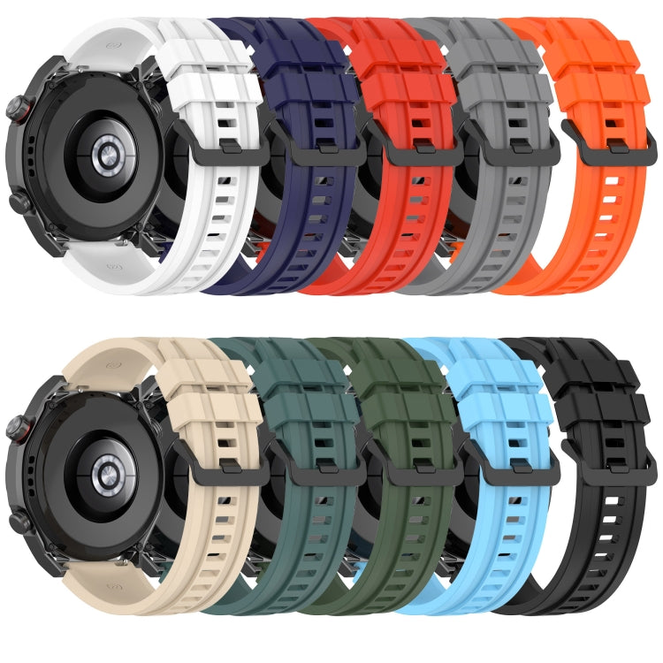 For Huawei Watch 3 Pro New Long & Short Sports Solid Color Silicone Watch Band Set(White)