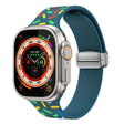 For Apple Watch Ultra 49mm Rainbow Dots Silicone Magnetic Buckle Watch Band(Blue) - Watch Bands by PMC TechLife | Online Shopping South Africa | PMC TechLife