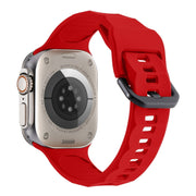 For Apple Watch 7 45mm Ripple Silicone Sports Watch Band(Red)