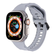 For Apple Watch 7 45mm Ripple Silicone Sports Watch Band(Light Grey)