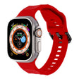 For Apple Watch SE 44mm Ripple Silicone Sports Watch Band(Red) - Watch Bands by PMC TechLife | Online Shopping South Africa | PMC TechLife