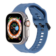 For Apple Watch 3 42mm Ripple Silicone Sports Watch Band(Light Blue)