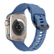 For Apple Watch 3 42mm Ripple Silicone Sports Watch Band(Light Blue)