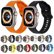 For Apple Watch 8 45mm Ripple Silicone Sports Watch Band(Fluorescent Green)