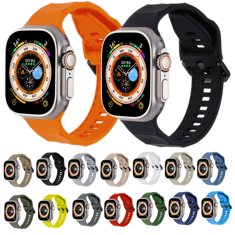 For Apple Watch 42mm Ripple Silicone Sports Watch Band(White)