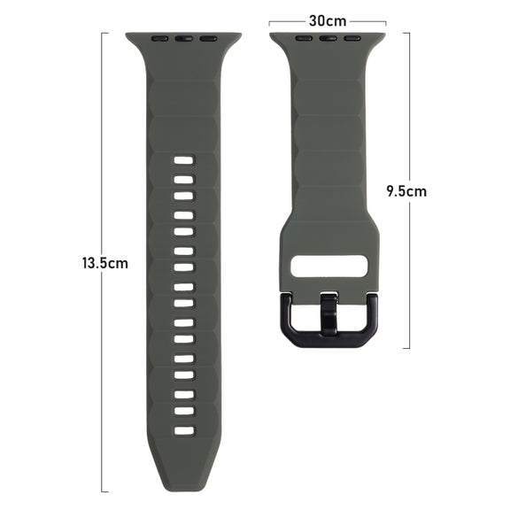 For Apple Watch 7 45mm Ripple Silicone Sports Watch Band(Brown)