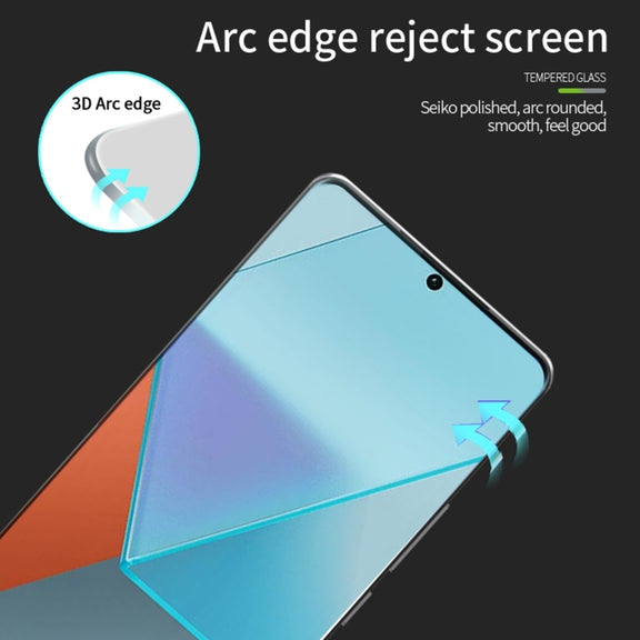 For Xiaomi Redmi Note13 Pro+ MOFI 9H 3D Hot Bending Tempered Glass Film(Black)