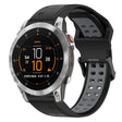 For Garmin Epix Gen 2 22mm Two-Color Reverse Buckle Silicone Watch Band(Black+Grey) - Watch Bands by PMC TechLife | Online Shopping South Africa | PMC TechLife