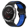 For Garmin Fenix 6 22mm Two-Color Reverse Buckle Silicone Watch Band(Black+Blue) - Watch Bands by PMC TechLife | Online Shopping South Africa | PMC TechLife