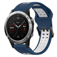 For Garmin Fenix 5 22mm Two-Color Reverse Buckle Silicone Watch Band(Blue+White) - Watch Bands by PMC TechLife | Online Shopping South Africa | PMC TechLife