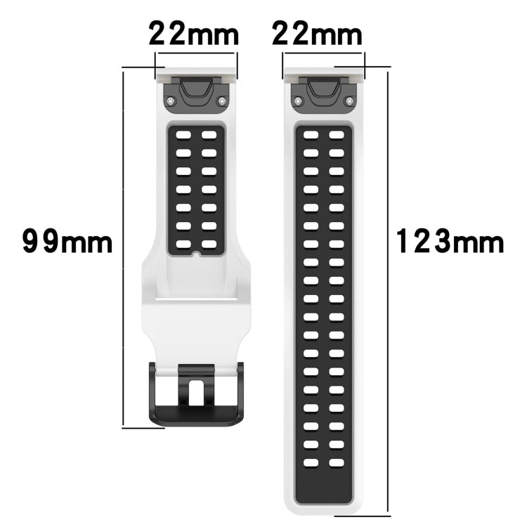 For Garmin Forerunner 945 22mm Two-Color Reverse Buckle Silicone Watch Band(Army Green+Black)