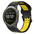 For Garmin Enduro 26mm Two-Color Reverse Buckle Silicone Watch Band(Black+Yellow) - Watch Bands by PMC TechLife | Online Shopping South Africa | PMC TechLife