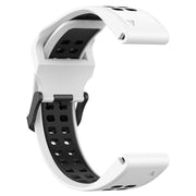 For Garmin Fenix 5X 26mm Two-Color Reverse Buckle Silicone Watch Band(White+Black)