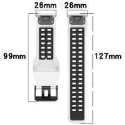 For Garmin Fenix 5X 26mm Two-Color Reverse Buckle Silicone Watch Band(Black+Yellow)