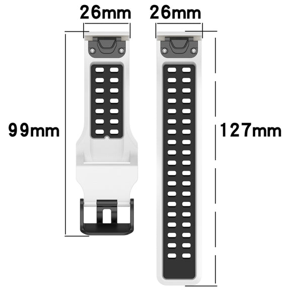 For Garmin Fenix 5X 26mm Two-Color Reverse Buckle Silicone Watch Band(Black+Yellow)