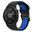 For Garmin Fenix 6S Pro 20mm Two-Color Reverse Buckle Silicone Watch Band(Black+Blue) - Watch Bands by PMC TechLife | Online Shopping South Africa | PMC TechLife