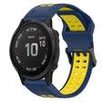For Garmin Fenix 6S Pro 20mm Two-Color Reverse Buckle Silicone Watch Band(Blue+Yellow) - Watch Bands by PMC TechLife | Online Shopping South Africa | PMC TechLife