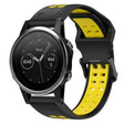 For Garmin Fenix 5S 20mm Two-Color Reverse Buckle Silicone Watch Band(Black+Yellow) - Watch Bands by PMC TechLife | Online Shopping South Africa | PMC TechLife